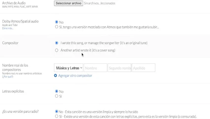 Cómo subir música con Distrokid